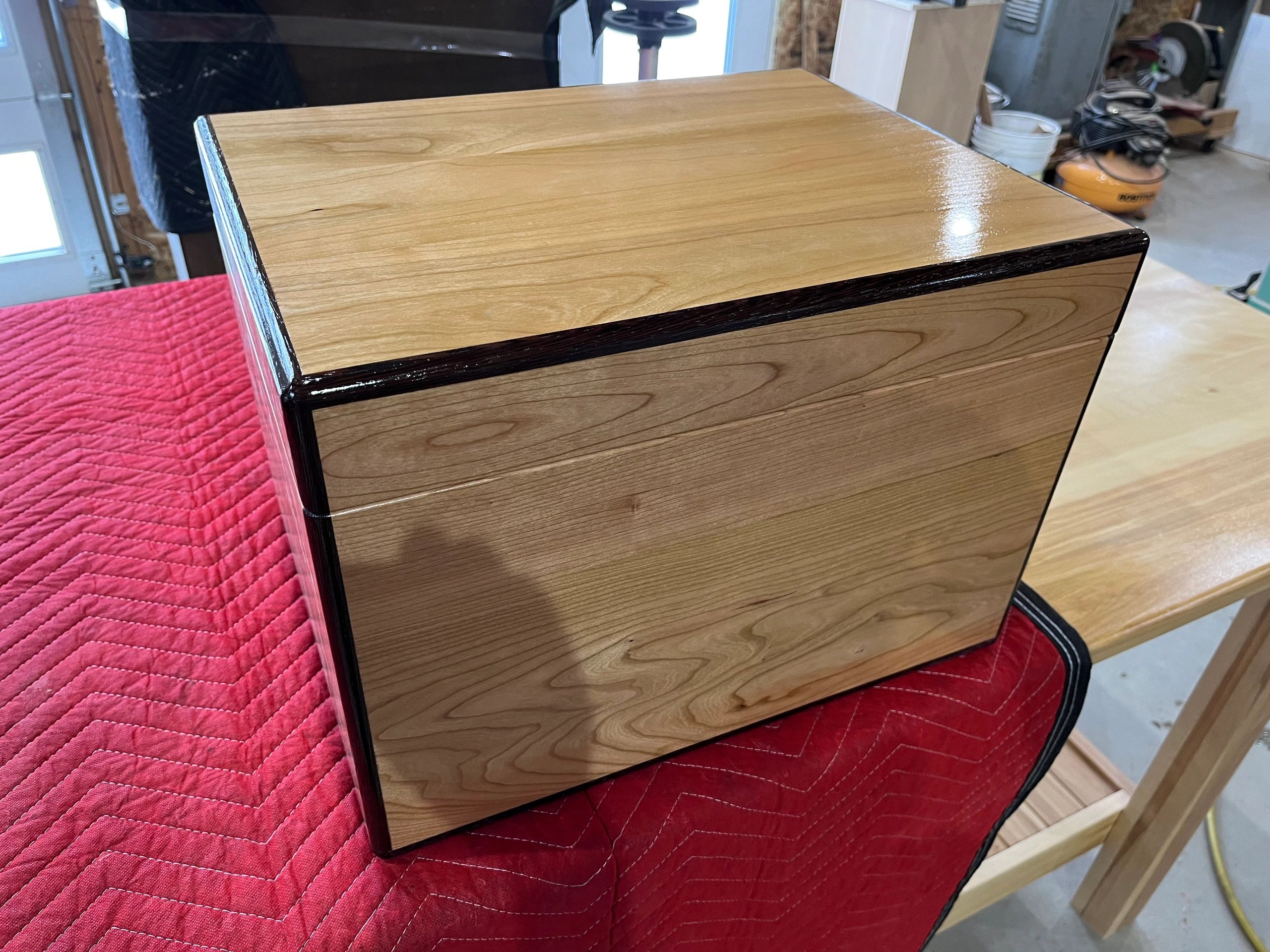 Cherry/Wenge foot locker style humidor.